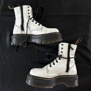 Dr. Martens White Jadon Platforms - Size 6
